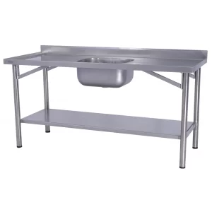 Pia Industrial Benfati Inox 304 200x70cm Paneleiro Liso com 1 Cuba 685CL